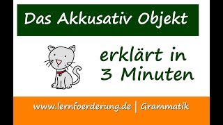 Satzglied Akkusativ Objekt  erklärt in 3 Minuten [upl. by Enieledam]