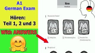 A1 German Exam Hören Teil 1 2 und 3 Goethe institut  German language [upl. by Shanly]