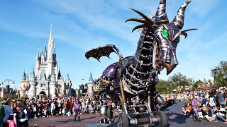 Disney Festival of Fantasy FULL Parade 2019 wMaleficent Dragon Breathing Fire Magic Kingdom [upl. by Ellednahs]