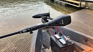 KAYAK TROLLING MOTOR Newport Vessels 55lb thrust on Nucanoe Frontier 12 [upl. by Emmit542]