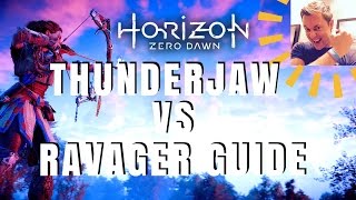 Horizon Zero Dawn  Thunderjaw vs Ravager Trial Guide Sun Furrows Hunting Grounds [upl. by Jadd]