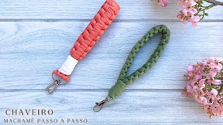 CHAVEIRO EM MACRAMÊ PASSO A PASSO EM FIO DE MALHA PARA INICIANTES  EASY MACRAME KEYCHAIN [upl. by Ahsemaj130]