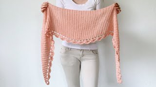 TO THE POINT SHAWL  FREE CROCHET PATTERN [upl. by Trovillion]