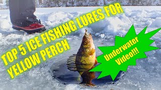 Top 5 Perch Ice Fishing Lures Underwater Video [upl. by Arimay]