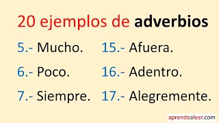 20 ejemplos de adverbios [upl. by Washington]