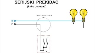 L07  Kako povezati SERIJSKI prekidac [upl. by Anaibib]