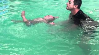 10 Month Old Baby Floating  ISR Training  Float Infant Swimming Resource [upl. by Kirimia37]