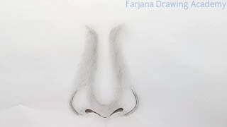 How to draw nose for Beginners EASY WAY TO DRAW A REALISTIC NOSE [upl. by Odinevneib]