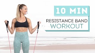 10 min RESISTANCE BAND WORKOUT  Full Body Fitness Routine [upl. by Polloch177]