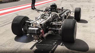 1966 BRM P83 F1 Car Sound Warming Up Its 30L 16Cylinder HLayout Engine [upl. by Silenay]