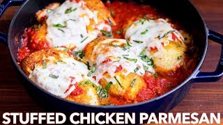 Stuffed Chicken Parmesan Recipe with Gluten Free Option [upl. by Aleiram115]