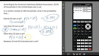 Binomial Probabilities with calculator [upl. by Danaher]