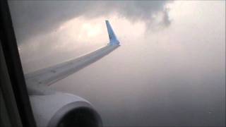 Thomson 737 Stormy Approach amp Hard Landing Kefalonia Greece [upl. by Etteroma30]