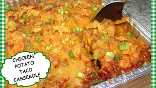 CHICKEN POTATO TACO CASSEROLE  LEFTOVER ROTISSERIE CHICKEN RECIPE  TESS COOKS4U [upl. by Alrac]