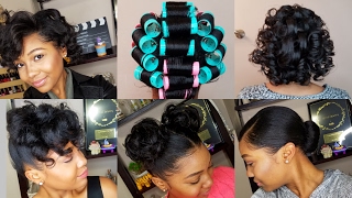 HOW TO ROLLER SET HAIR  Roller Setting Tutorial 2017  RELAXED HAIR [upl. by Leinad576]