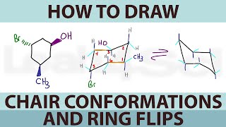 How to Draw Cyclohexane Chair Conformations and Ring Flips [upl. by Anivlek]