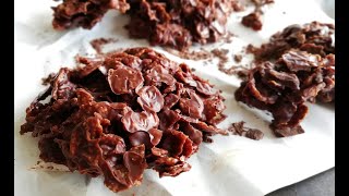 Chocolate Cornflakes Cookies 3 Ingredient No Bake Cookies [upl. by Jedlicka159]