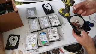 Tearing down and scrapping out Hard Drives for gold aluminum and other metals [upl. by Bryan]