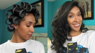 Curly To Straight Hair Roller Set [upl. by Eirrod]