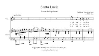 Santa Lucia  Voice Medium High  C Major [upl. by Anatnas]