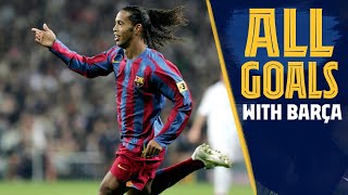 ALL THE GOALS Every Ronaldinho strike for Barça [upl. by Arehahs]