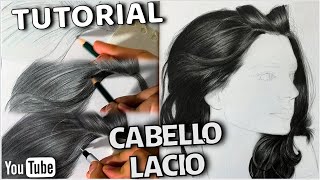 CÓMO DIBUJAR CABELLO LACIO LISO A LÁPIZ TUTORIAL [upl. by Diskin28]