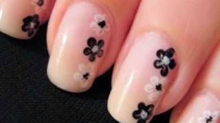 Easy Nail Art for Beginners Flower Nails [upl. by Eelyac]