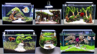 TOP 6 How To Make Mini Planted Fish Tank At Home Idea 6 DIY Aquascape Aquarium Decoration Ideas 142 [upl. by Lexy]