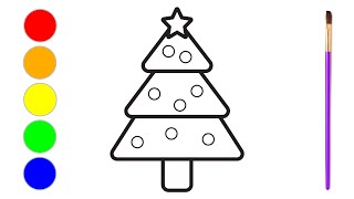 Si te vizatojme pemen e vitit te ri  how to draw and color the christmas tree [upl. by Jeni]