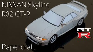 【Papercraft】How to make NISSAN Skyline R32 GTR 130 scale paper model [upl. by Leclair]