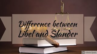 Difference between Libel and Slander  Defamation  Law of Torts  Easy way  in Hindi [upl. by Richella621]