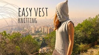 Tutorial Easy Knitting Vest with Hood [upl. by Carboni321]