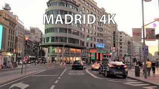 Madrid 4K  Driving Downtown  Spain [upl. by Oulman]