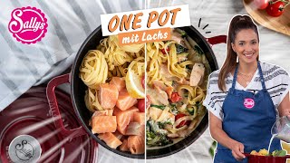 One Pot Lachsnudeln mit Spinat  Sallys Welt [upl. by Droffilc]