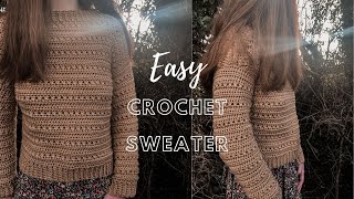 Crochet Sweater Tutorial Beginner Friendly [upl. by Yrreb]