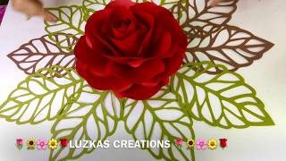 COMO HACER HOJAS PARA FLORES DE PAPELLUZKAS CREATIONS [upl. by Pelagia]