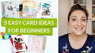 5 Easy Card Making Ideas for Beginners [upl. by Erimahs]