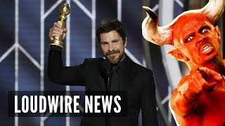 Christian Bale Thanks Satan After Winning Golden Globe [upl. by Glenine]