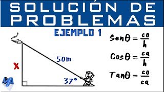 Razones trigonométricas  Solución de problemas Ejemplo 1 [upl. by Namron]