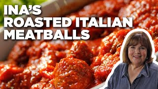 Ina Gartens Roasted Italian Meatballs  Barefoot Contessa  Food Network [upl. by Veron]