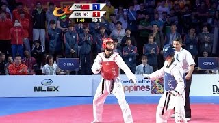 Male 74 kg Semifinal China vs Korea I 22nd Asian Taekwondo Championships [upl. by Herta]