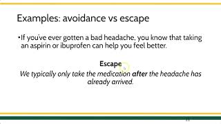 Escape vs Avoidance Examples [upl. by Koppel]