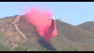 California battles fires with quotfire planequot [upl. by Ariayek]