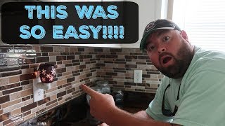 DIY  HOW TO INSTALL PEEL amp STICK VINYL TILE BACKSPLASH [upl. by Ecirted89]