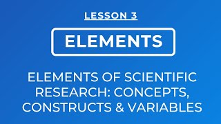 LESSON 3  ELEMENTS OF SCIENTIFIC RESEARCH CONCEPTS CONSTRUCTS AND VARIABLES [upl. by Pessa]