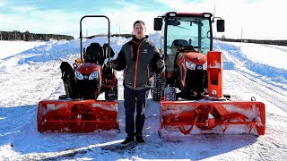 Kubota BX2380 LX3310 Tractors with Front Mount Blowers [upl. by Arvie]