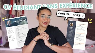 Comment faire un CV pour un JOB ÉTUDIANTS Stage alternance   Avec paspeu dexpérience [upl. by Etteniotnna]