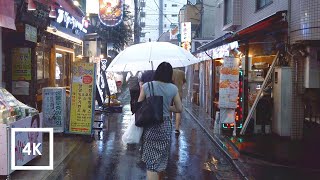 Walking in the Rain Tokyo Japan Relaxing Binaural Thunderstorm Sounds for Sleep 4k ASMR [upl. by Ras]