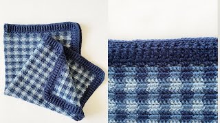 Crochet Mini Check Gingham Blanket [upl. by Iveel669]