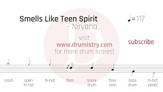 Nirvana  Smells Like Teen Spirit Drum Score [upl. by Annayoj]